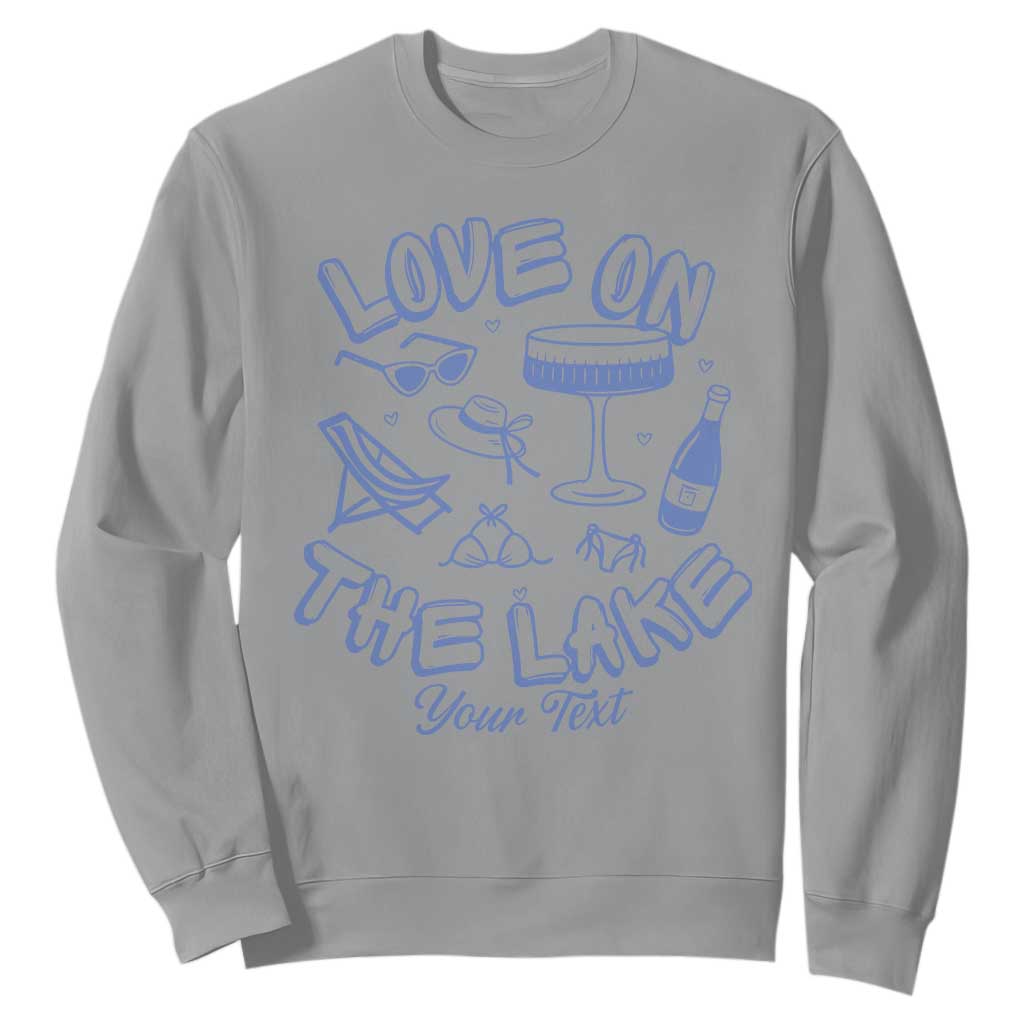 Personalized Love on the Lake Bachelorette Sweatshirt Custom Text Camp Bach Party TS10 Sport Gray Print Your Wear