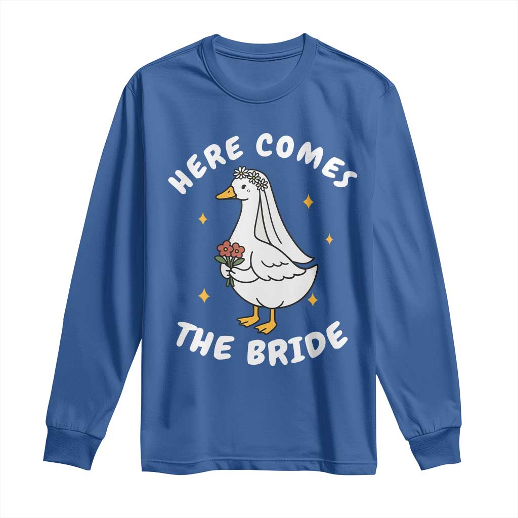 Silly Goose Bride Long Sleeve Shirt Funny Goose Lovers TS10 Royal Blue Print Your Wear