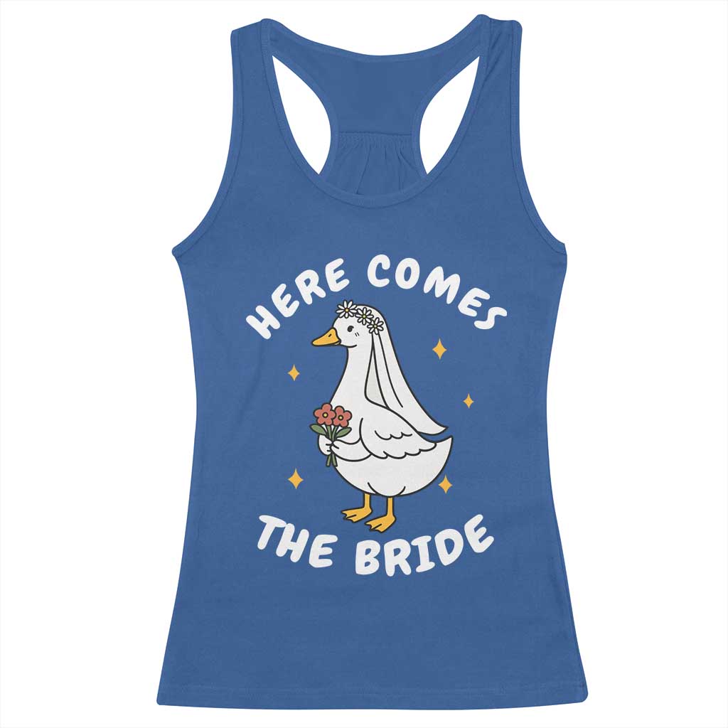 Silly Goose Bride Racerback Tank Top Funny Goose Lovers TS10 Royal Blue Print Your Wear
