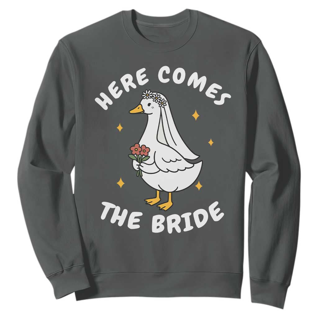 Silly Goose Bride Sweatshirt Funny Goose Lovers TS10 Dark Heather Print Your Wear
