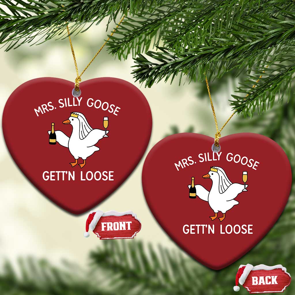 Mrs. Silly Goose Bride Christmas Ornament Funny Goose Lovers TS10 Heart Red Print Your Wear