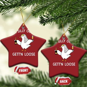 Mrs. Silly Goose Bride Christmas Ornament Funny Goose Lovers TS10 Star Red Print Your Wear