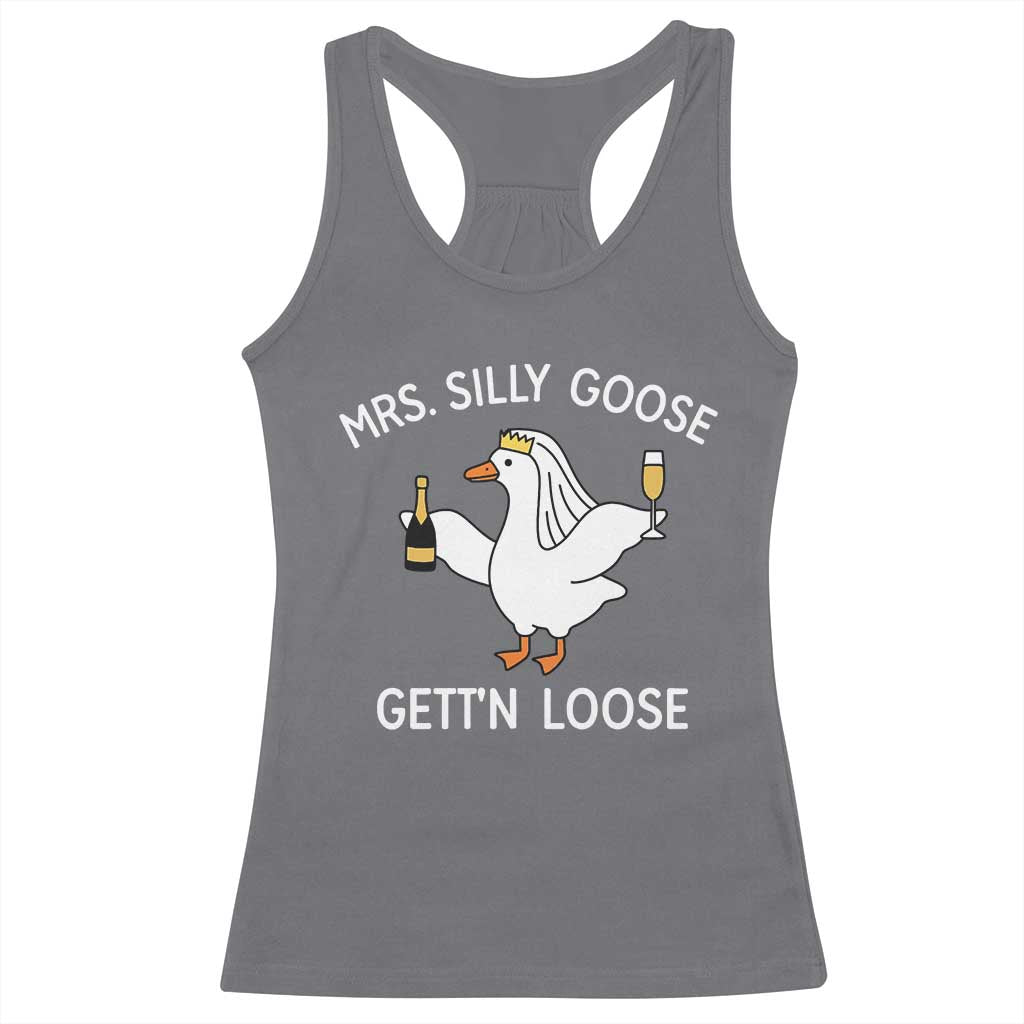 Mrs. Silly Goose Bride Racerback Tank Top Funny Goose Lovers TS10 Charcoal Print Your Wear
