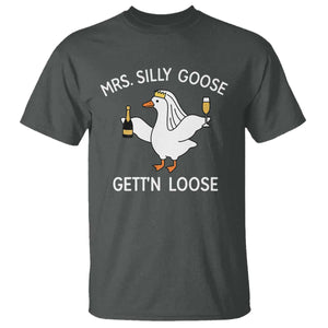 Mrs. Silly Goose Bride T Shirt Funny Goose Lovers TS10 Dark Heather Print Your Wear