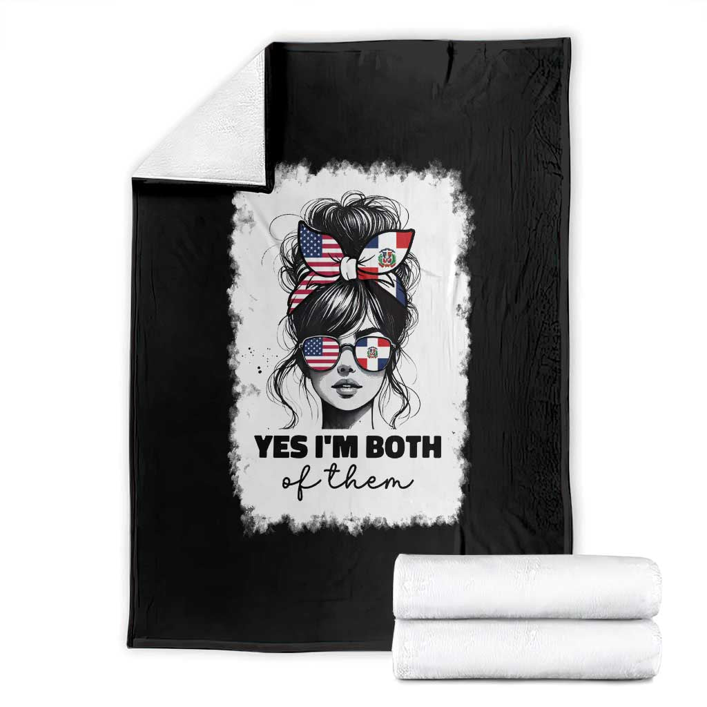 Dominican American Woman Throw Blanket Yes Im Both Of Them TS10 Black Print Your Wear