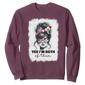 Dominican American Woman Sweatshirt Yes Im Both Of Them TS10 Maroon Print Your Wear