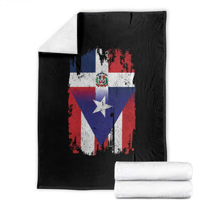 Dominican Puerto Rican Flag Throw Blanket Mixed Heritage Pride TS10 Black Print Your Wear
