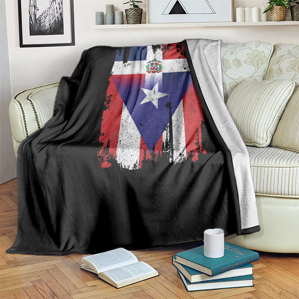 Dominican Puerto Rican Flag Throw Blanket Mixed Heritage Pride TS10 Print Your Wear