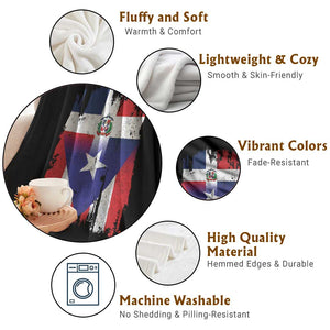 Dominican Puerto Rican Flag Throw Blanket Mixed Heritage Pride TS10 Print Your Wear