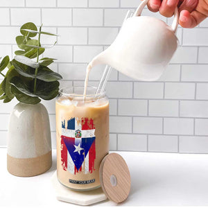 Dominican Puerto Rican Flag Glass Can Mixed Heritage Pride TS10 Print Your Wear