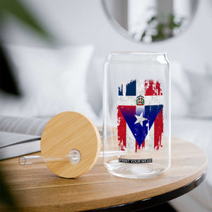Dominican Puerto Rican Flag Glass Can Mixed Heritage Pride TS10 Print Your Wear