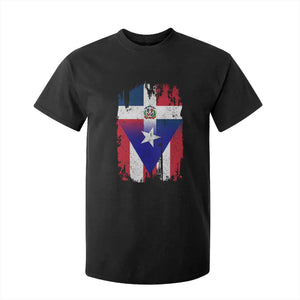 Dominican Puerto Rican Flag T Shirt For Kid Mixed Heritage Pride TS10 Black Print Your Wear