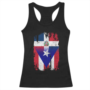 Dominican Puerto Rican Flag Racerback Tank Top Mixed Heritage Pride TS10 Black Print Your Wear