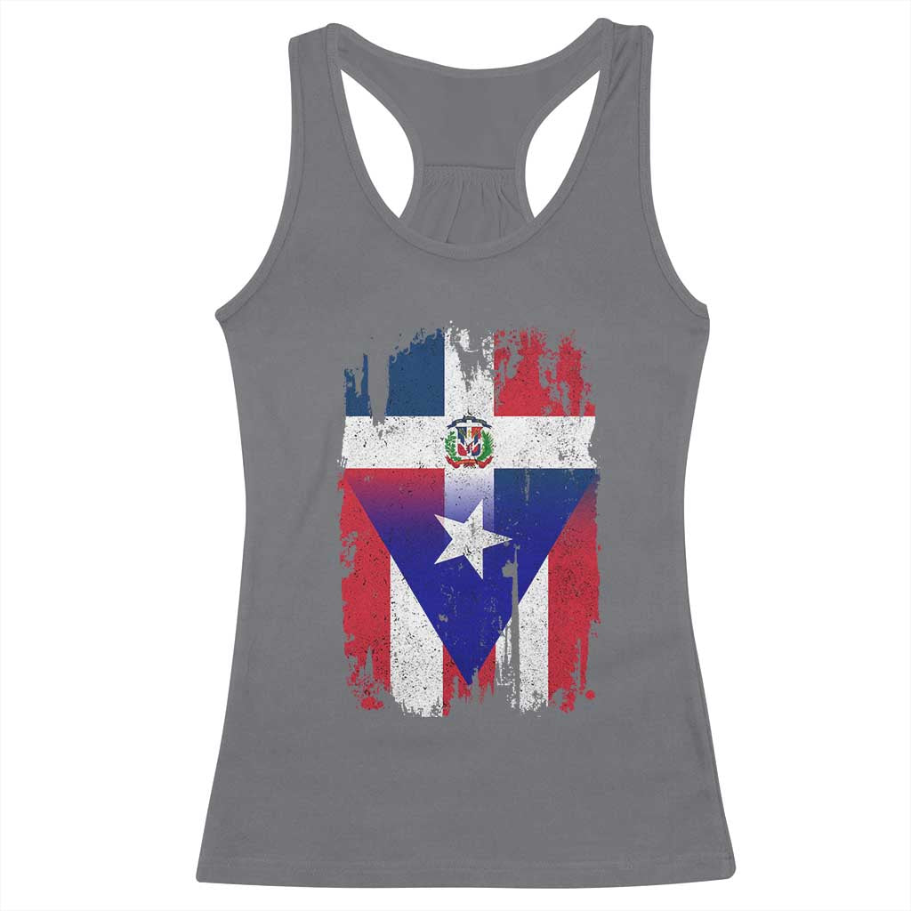 Dominican Puerto Rican Flag Racerback Tank Top Mixed Heritage Pride TS10 Charcoal Print Your Wear