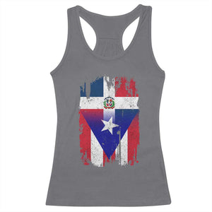 Dominican Puerto Rican Flag Racerback Tank Top Mixed Heritage Pride TS10 Charcoal Print Your Wear