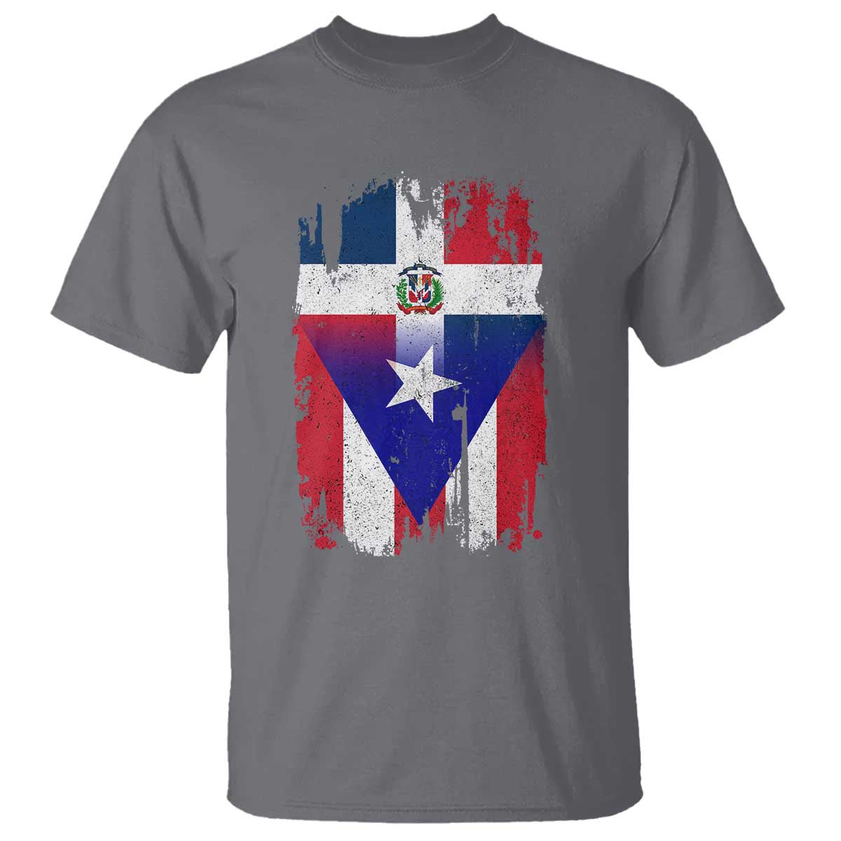 Dominican Puerto Rican Flag T Shirt Mixed Heritage Pride TS10 Charcoal Print Your Wear
