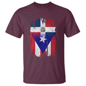 Dominican Puerto Rican Flag T Shirt Mixed Heritage Pride TS10 Maroon Print Your Wear
