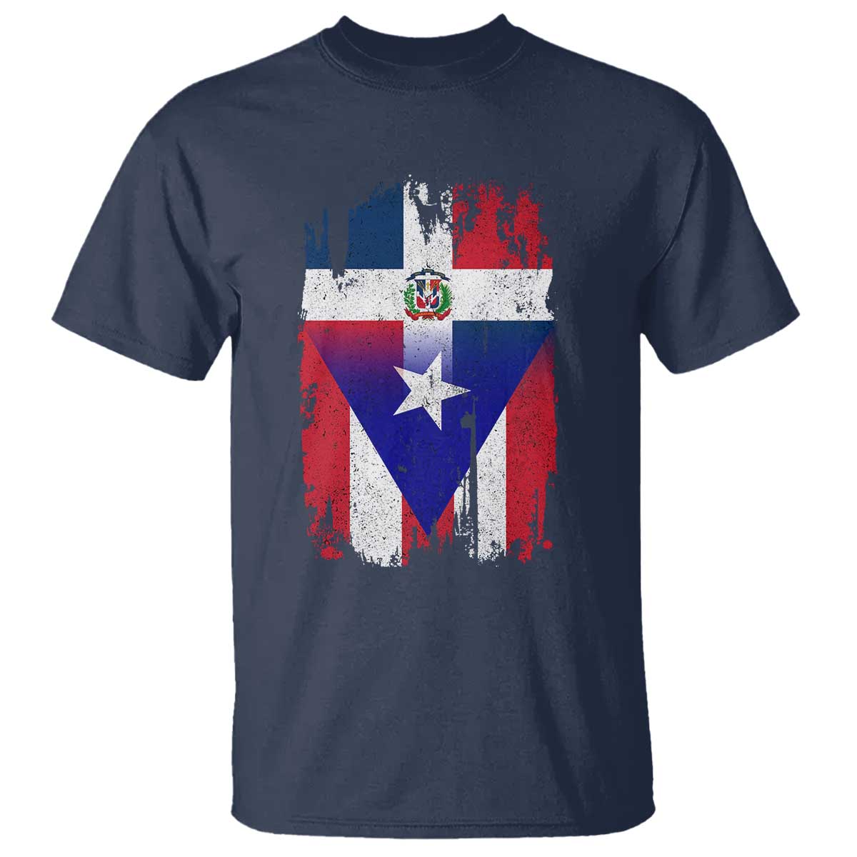 Dominican Puerto Rican Flag T Shirt Mixed Heritage Pride TS10 Navy Print Your Wear