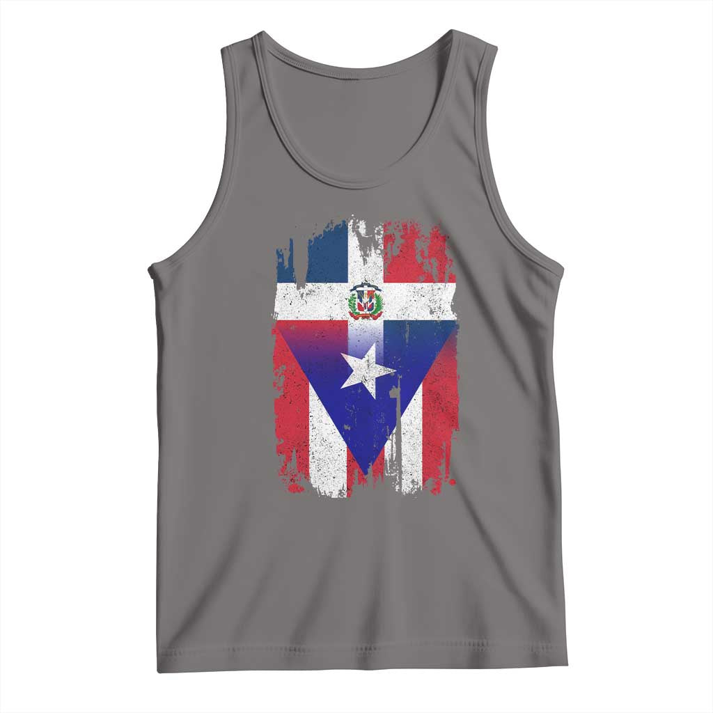 Dominican Puerto Rican Flag Tank Top Mixed Heritage Pride TS10 Deep Heather Print Your Wear