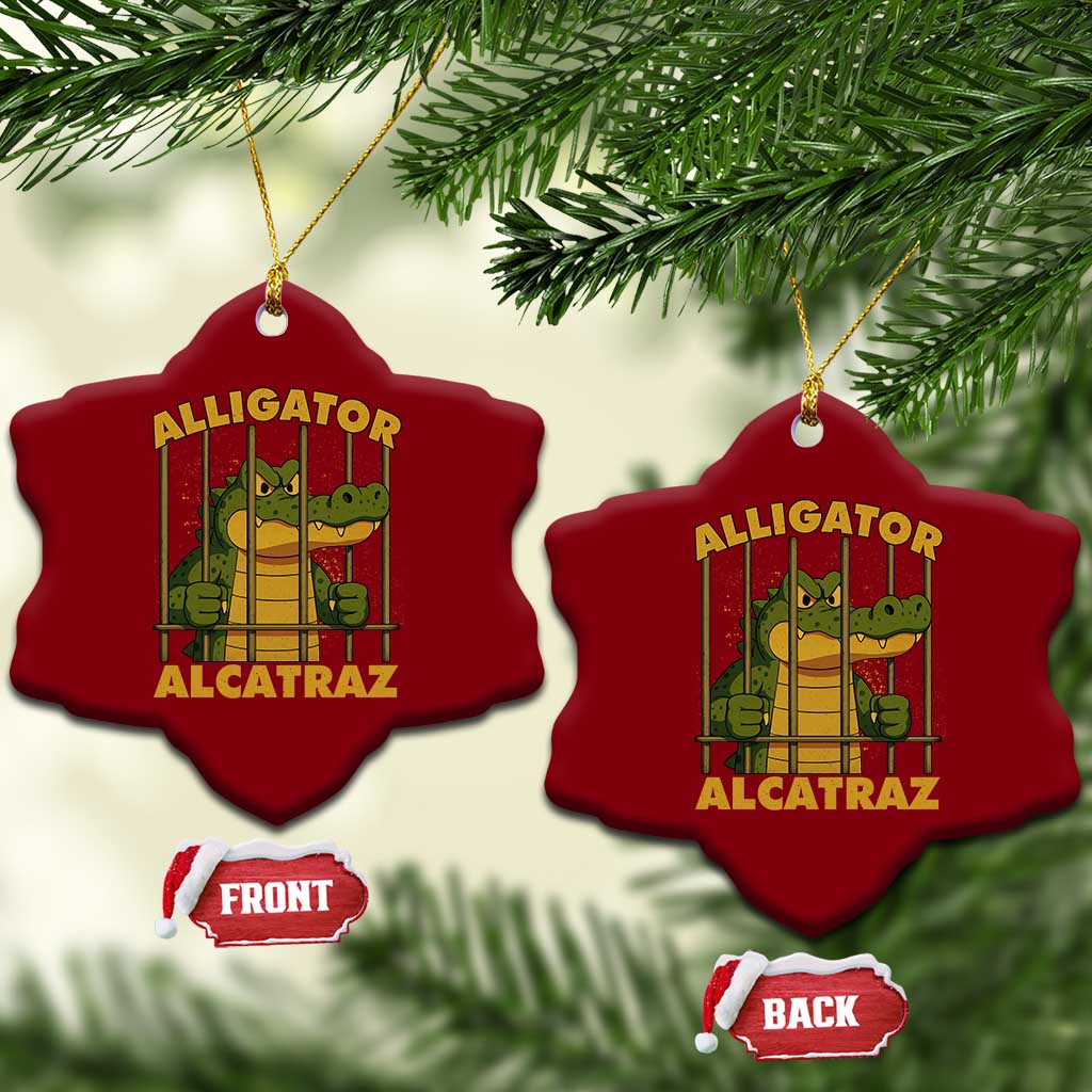 Alligator Alcatraz Florida Everglades Ceramic Ornament Funny Political Satire Meme TS10 Print Your Wear