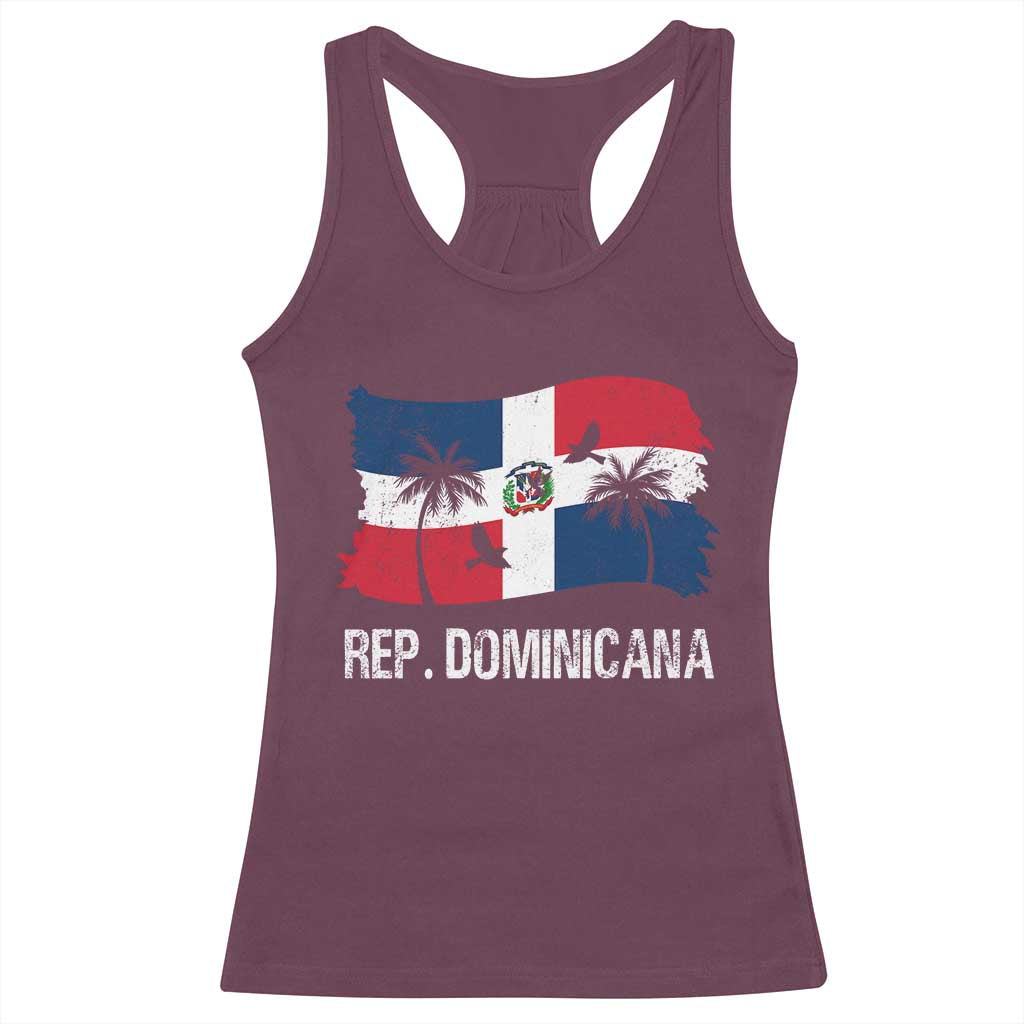 Dominican Republic Flag Racerback Tank Top Island Pride Caribbean Heritage TS10 Maroon Print Your Wear