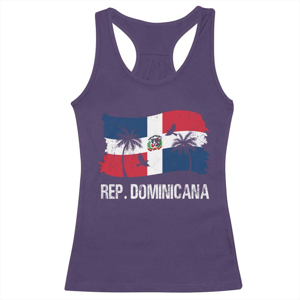 Dominican Republic Flag Racerback Tank Top Island Pride Caribbean Heritage TS10 Purple Print Your Wear