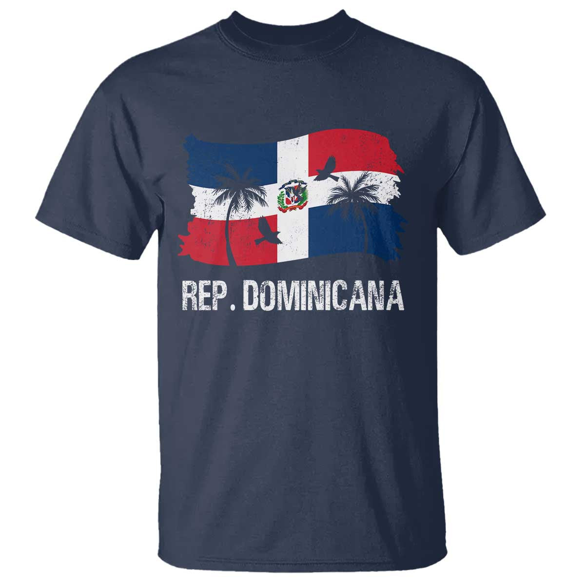 Dominican Republic Flag T Shirt Island Pride Caribbean Heritage TS10 Navy Print Your Wear