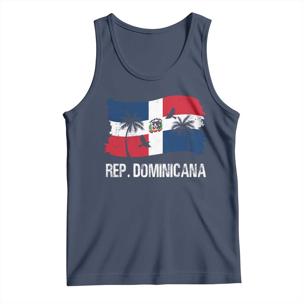 Dominican Republic Flag Tank Top Island Pride Caribbean Heritage TS10 Navy Print Your Wear