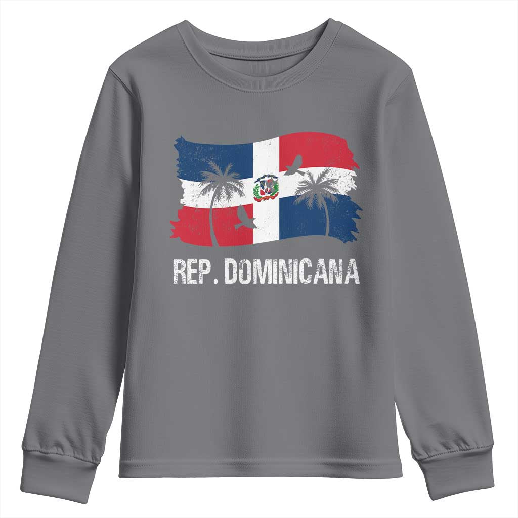 Dominican Republic Flag Youth Sweatshirt Island Pride Caribbean Heritage TS10 Charcoal Print Your Wear