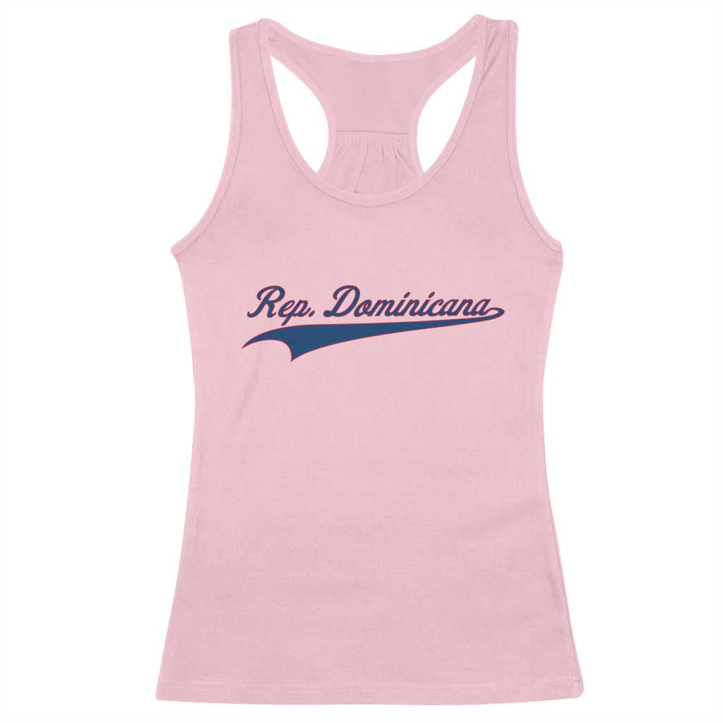 Dominican Republic Racerback Tank Top Rep Dominicana Vintage Flag Baseball Script TS10 Light Pink Print Your Wear
