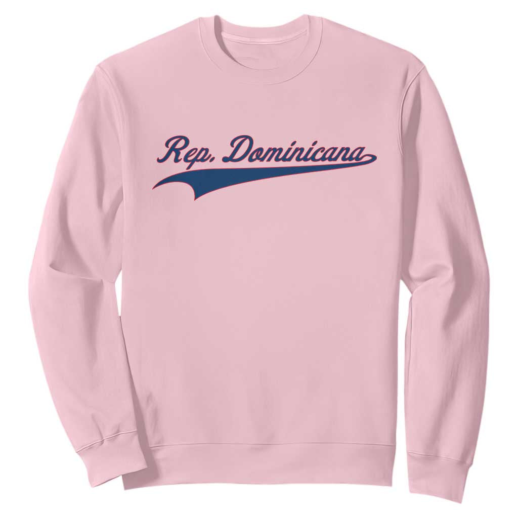 Dominican Republic Sweatshirt Rep Dominicana Vintage Flag Baseball Script TS10 Light Pink Print Your Wear