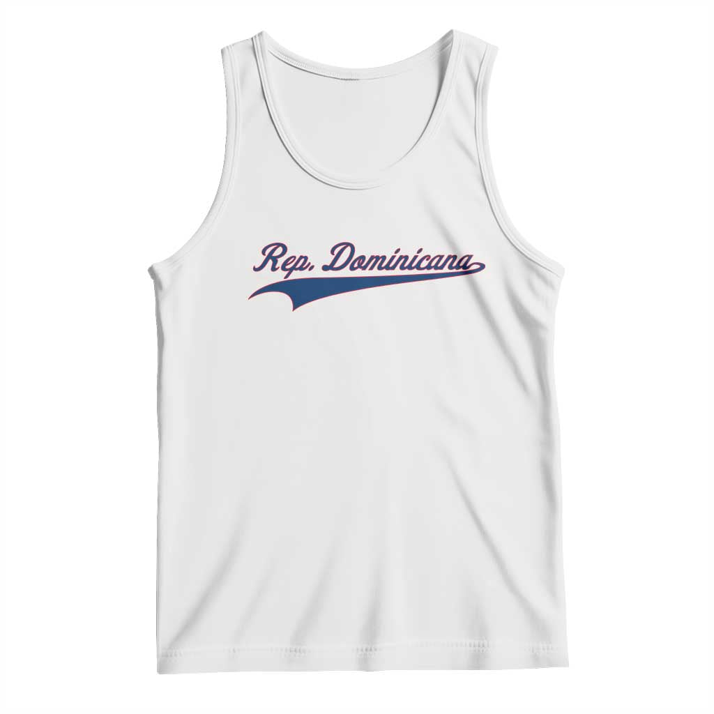 Dominican Republic Tank Top Rep Dominicana Vintage Flag Baseball Script TS10 White Print Your Wear