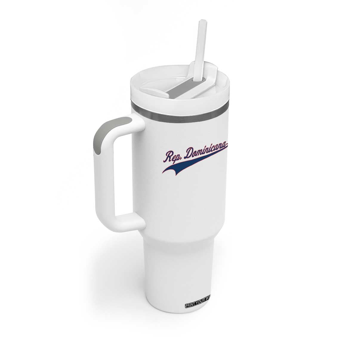 Dominican Republic Tumbler With Handle Rep Dominicana Vintage Flag Baseball Script TS10 Print Your Wear
