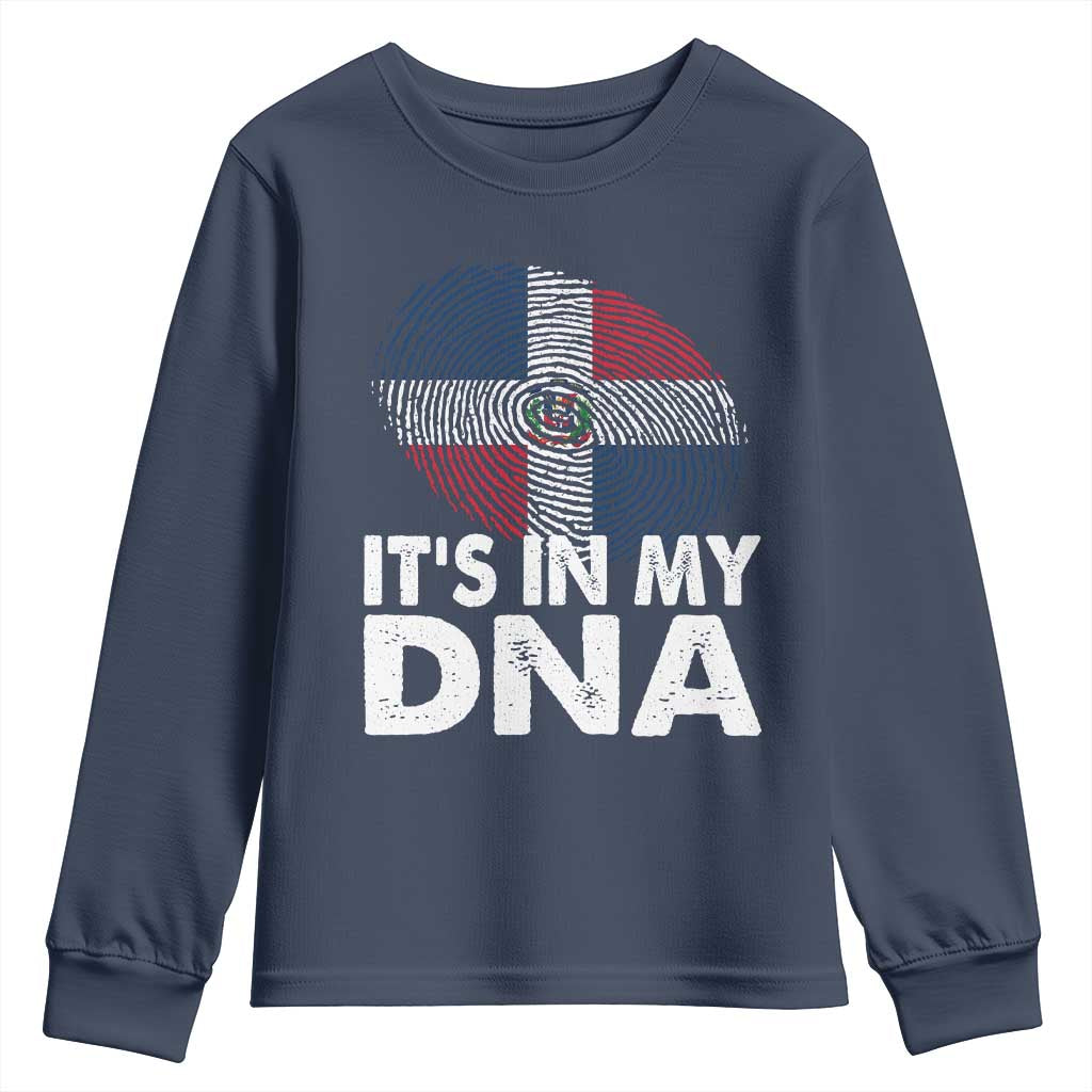 It's in My DNA Dominican Flag Youth Sweatshirt TS10 Navy Print Your Wear