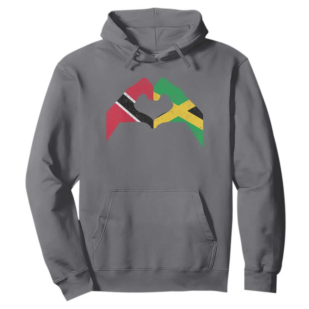 Trinidad and Tobago Jamaican Hoodie Two Flags One Heart TS10 Charcoal Print Your Wear