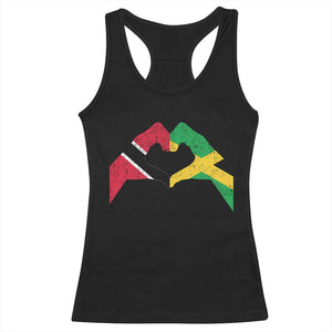 Trinidad and Tobago Jamaican Racerback Tank Top Two Flags One Heart TS10 Black Print Your Wear