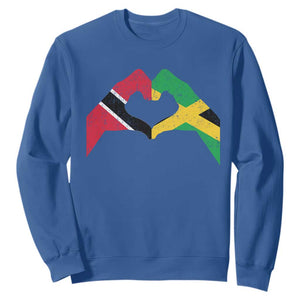 Trinidad and Tobago Jamaican Sweatshirt Two Flags One Heart TS10 Royal Blue Print Your Wear