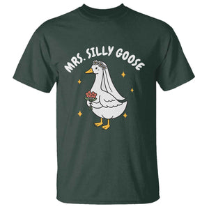 Mrs. Silly Goose Bride T Shirt Funny Goose Lovers Bride To Be TS10 Dark Forest Green Print Your Wear