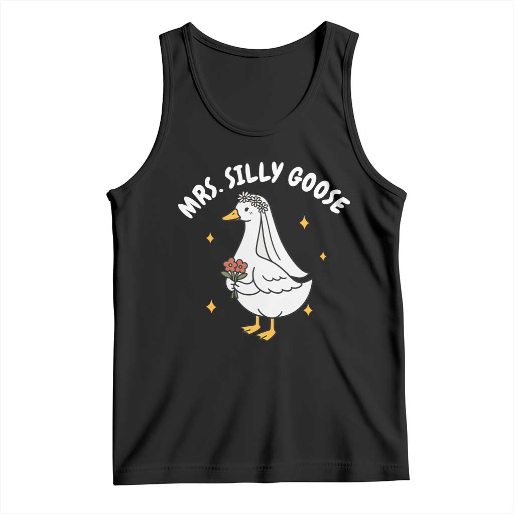 Mrs. Silly Goose Bride Tank Top Funny Goose Lovers Bride To Be TS10 Black Print Your Wear