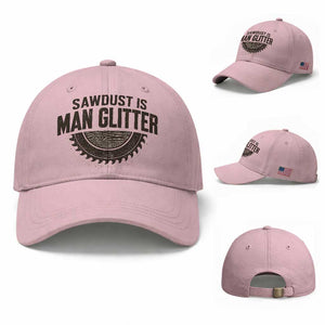 Funny Woodworker Carpenter Baseball Cap Sawdust Is Man Glitter Graphic TS10 Baseball Cap Universal Fit Light Pink Print Your Wear