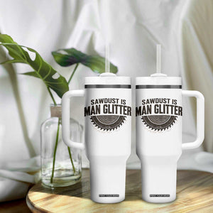 Funny Woodworker Carpenter Tumbler With Handle Sawdust Is Man Glitter Graphic TS10 Print Your Wear