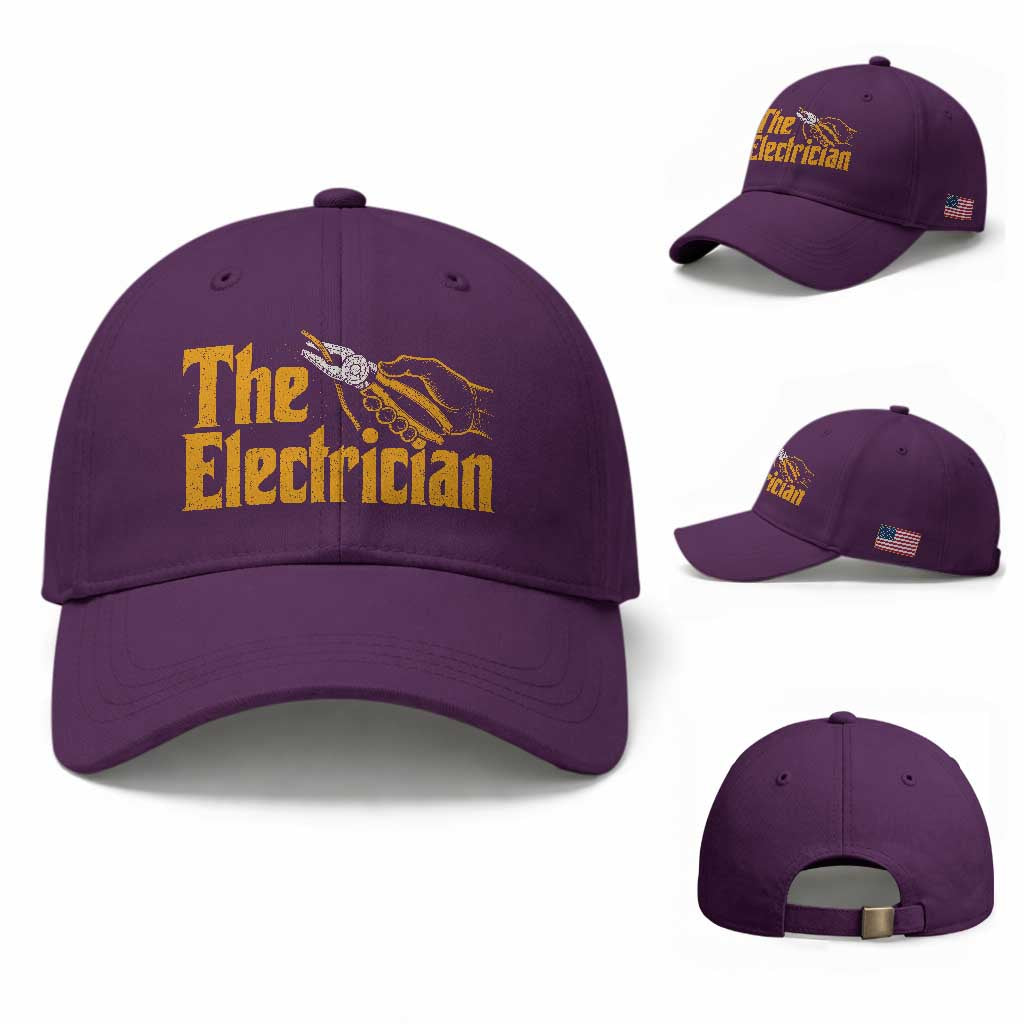 The Electrician Baseball Cap Vintage Wire Stripper Pliers Graphic TS10 Baseball Cap Universal Fit Purple Print Your Wear