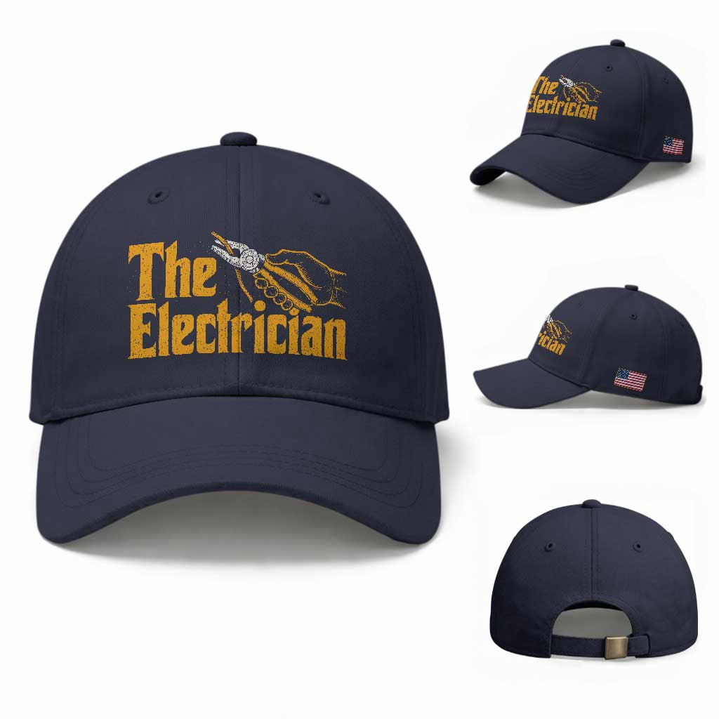 The Electrician Baseball Cap Vintage Wire Stripper Pliers Graphic TS10 Baseball Cap Universal Fit Navy Print Your Wear