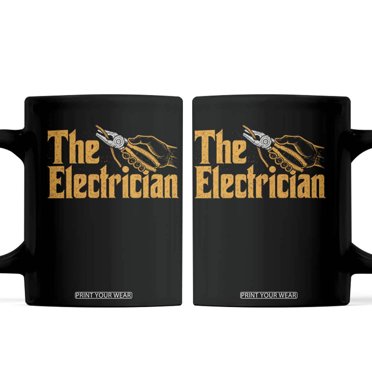 The Electrician Coffee Mug Vintage Wire Stripper Pliers Graphic TS10 Black Print Your Wear