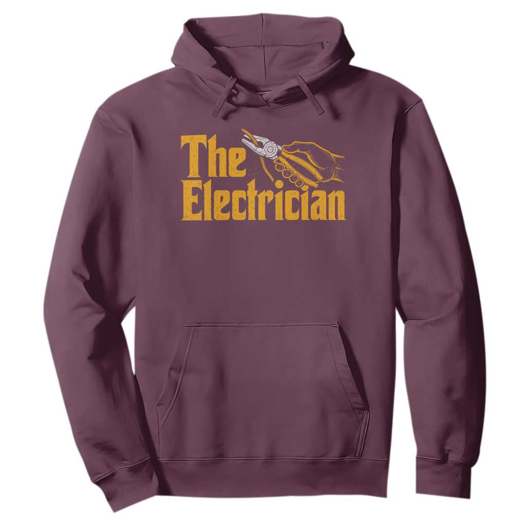 The Electrician Hoodie Vintage Wire Stripper Pliers Graphic TS10 Maroon Print Your Wear