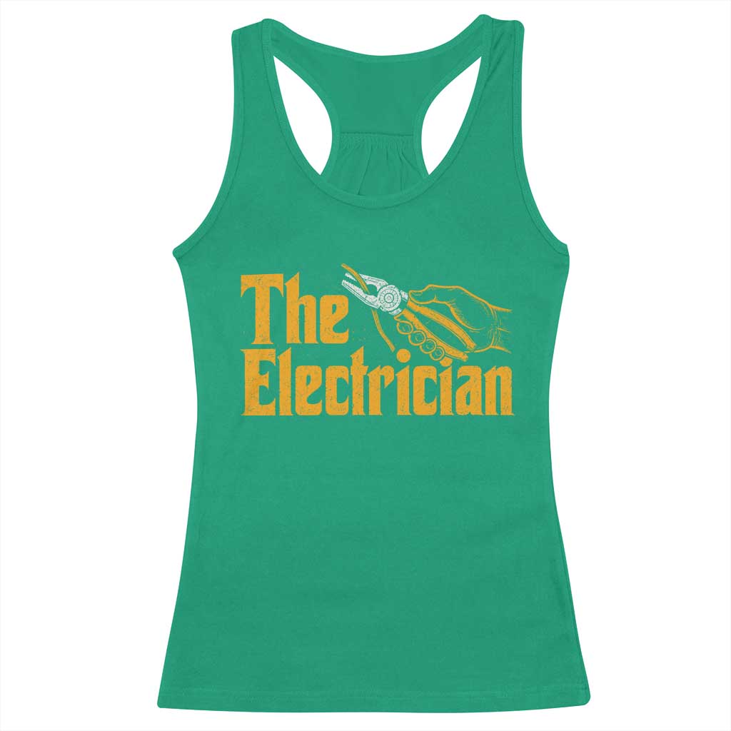 The Electrician Racerback Tank Top Vintage Wire Stripper Pliers Graphic TS10 Irish Green Print Your Wear