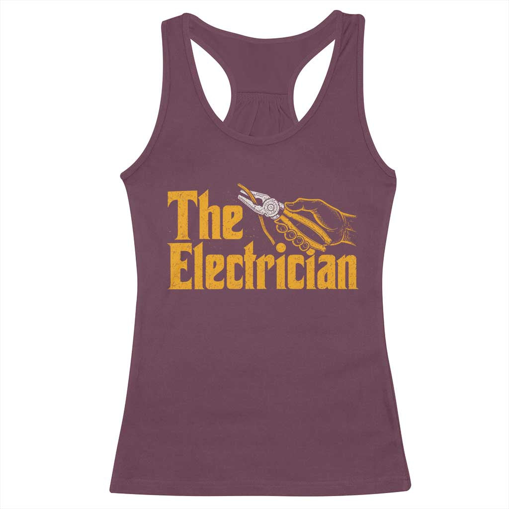 The Electrician Racerback Tank Top Vintage Wire Stripper Pliers Graphic TS10 Maroon Print Your Wear