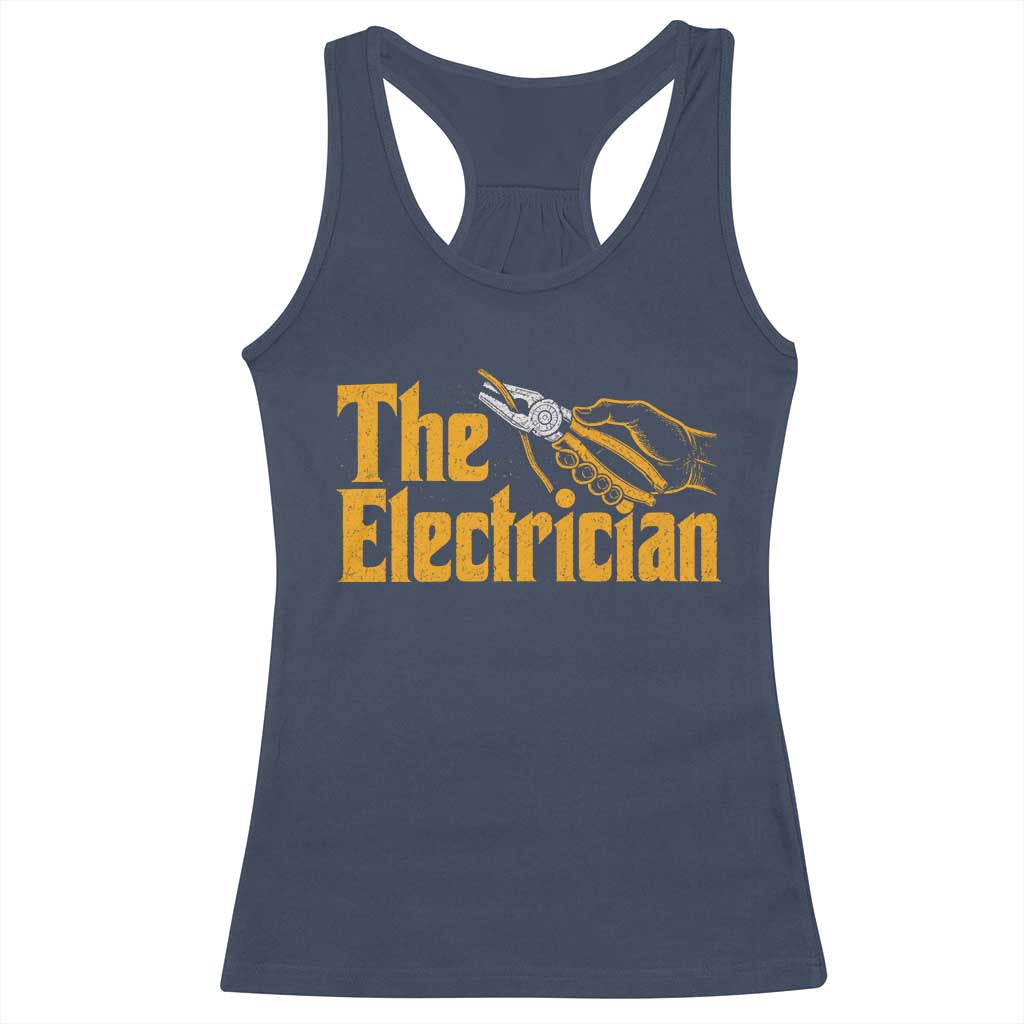 The Electrician Racerback Tank Top Vintage Wire Stripper Pliers Graphic TS10 Navy Print Your Wear