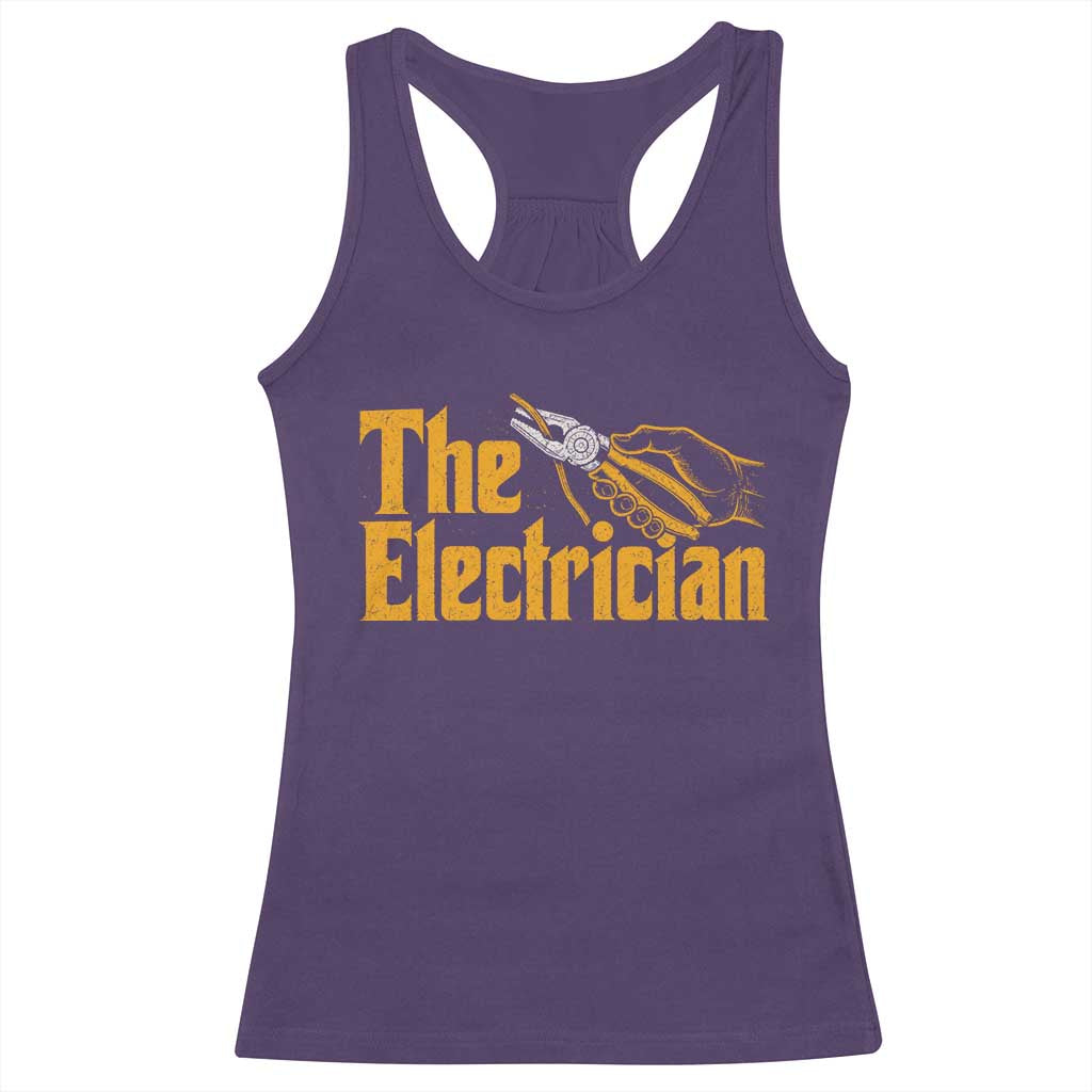 The Electrician Racerback Tank Top Vintage Wire Stripper Pliers Graphic TS10 Purple Print Your Wear