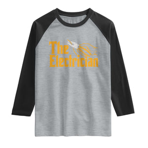 The Electrician Raglan Shirt Vintage Wire Stripper Pliers Graphic TS10 Heather Gray Black Print Your Wear